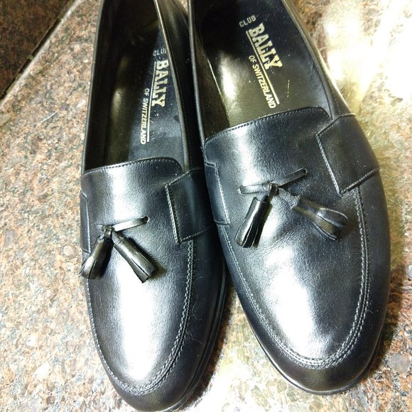 Bally of Switzerland Black Leather Club Tassle Loafers 11D Excellent Condition main image 6